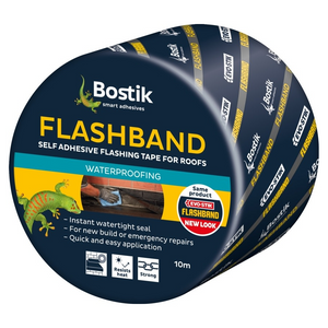 Bostik Flashband self-adhesive flashing tape for roofs packaging on a white background