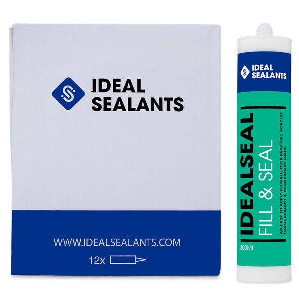 Idealseal Fill and Seal Acrylic Frame Sealant and Decorators Caulk 300ml x 12